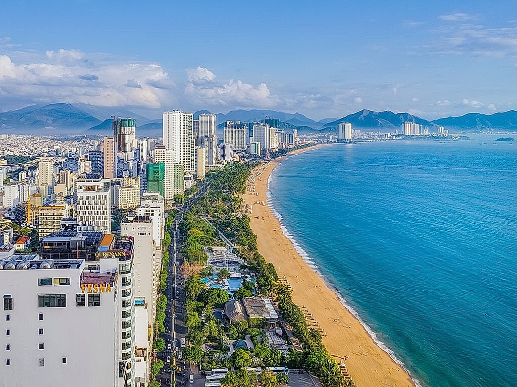 Nha Trang tropical bay beach and resorts