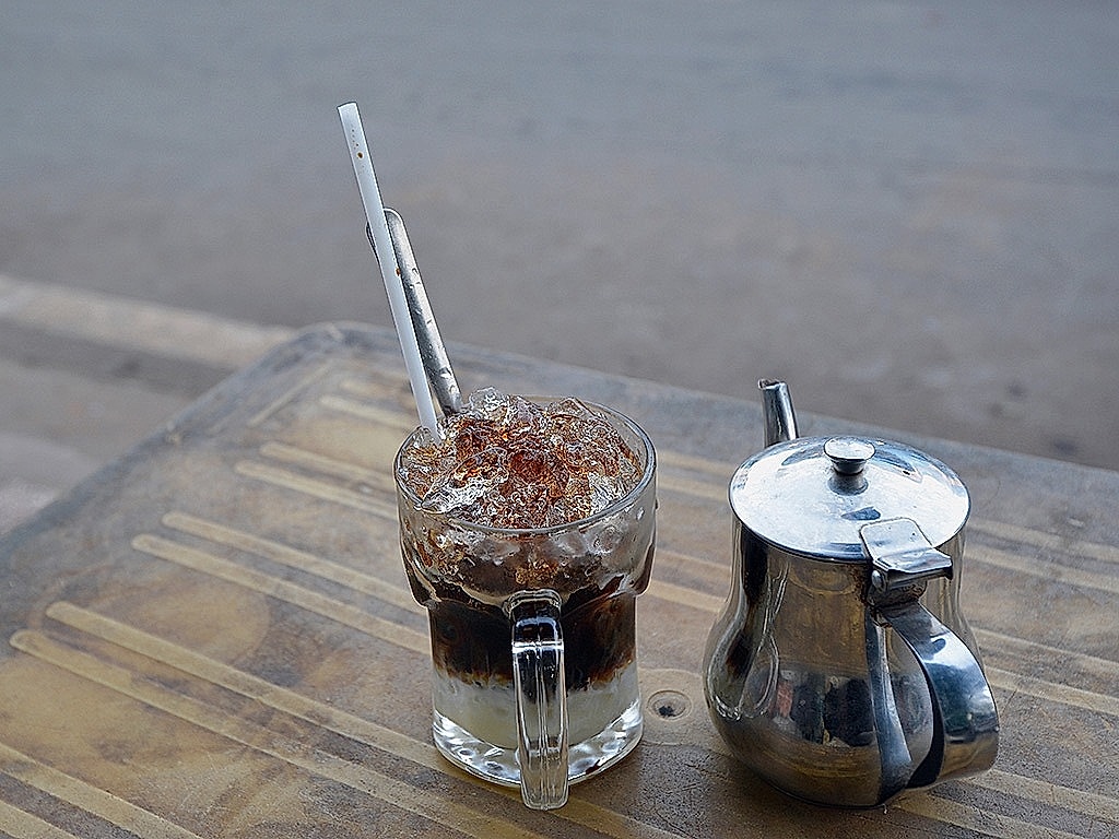 Iced milk coffee Ca Phe Sua Da in Saigon