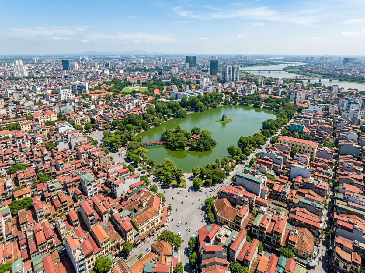 Hanoi 36 Streets Old Quarter aerial view