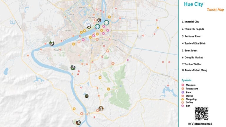 Hue City Tourist Map Vietnamnomad